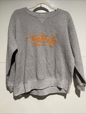 Good Vibes Grey Pullover Sweatshirt - Embroidered Blimp Graphic